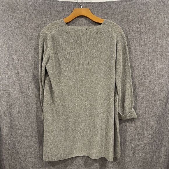Massimo Dutti Women Cardigan Open Front Slinky Neutral Sz XS EItaly Grey Brown - Picture 8 of 12